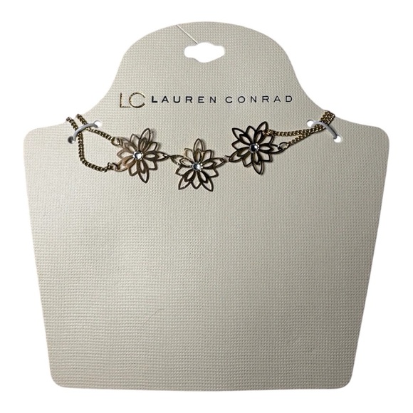 3/$25 LC Lauren Conrad Gold Floral Choker Necklace - Picture 1 of 3